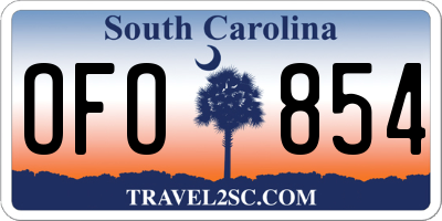 SC license plate OFO854