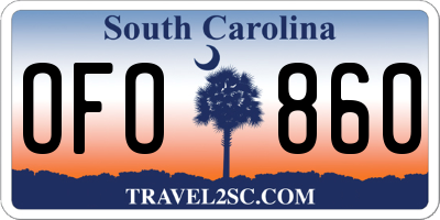 SC license plate OFO860