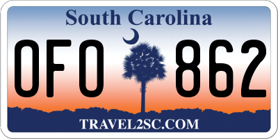 SC license plate OFO862