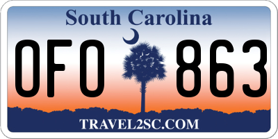 SC license plate OFO863
