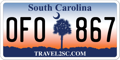 SC license plate OFO867