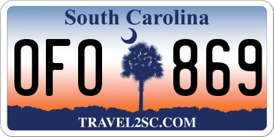 SC license plate OFO869