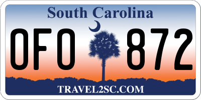 SC license plate OFO872