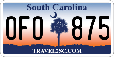 SC license plate OFO875
