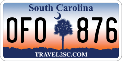SC license plate OFO876