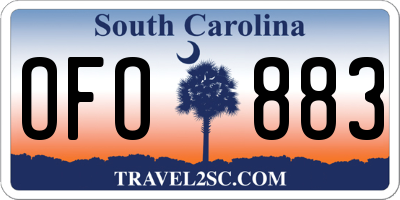 SC license plate OFO883
