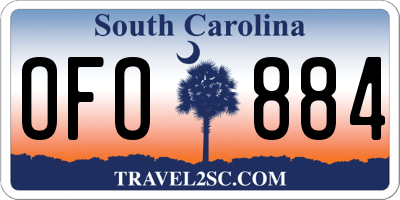 SC license plate OFO884