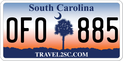 SC license plate OFO885