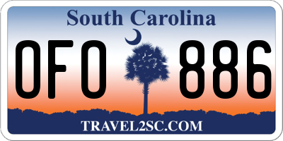 SC license plate OFO886