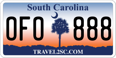 SC license plate OFO888