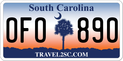 SC license plate OFO890