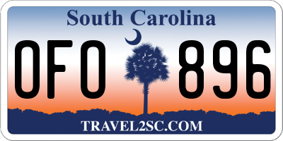 SC license plate OFO896