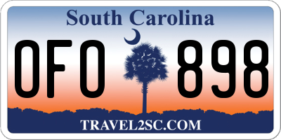 SC license plate OFO898