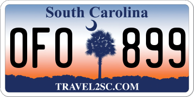 SC license plate OFO899