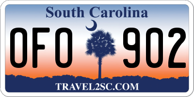 SC license plate OFO902