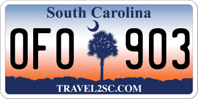 SC license plate OFO903
