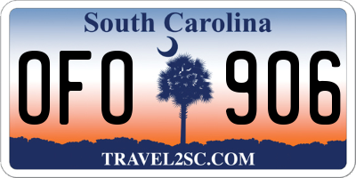 SC license plate OFO906