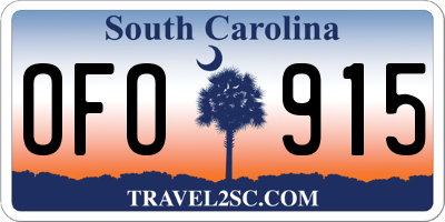 SC license plate OFO915