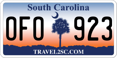 SC license plate OFO923