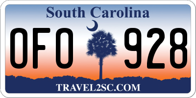 SC license plate OFO928