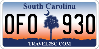 SC license plate OFO930