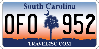 SC license plate OFO952