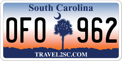 SC license plate OFO962