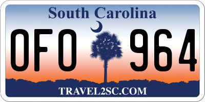 SC license plate OFO964