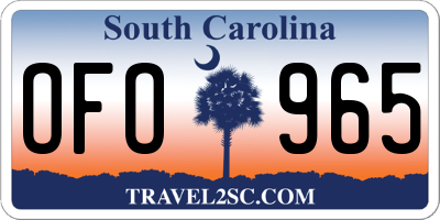 SC license plate OFO965