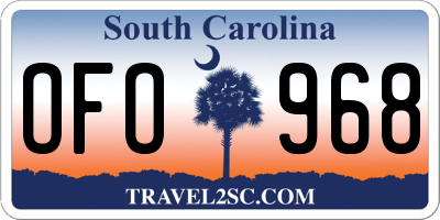 SC license plate OFO968