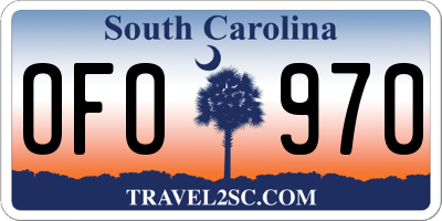 SC license plate OFO970