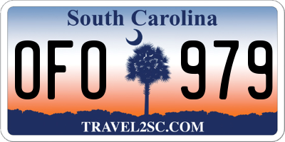 SC license plate OFO979