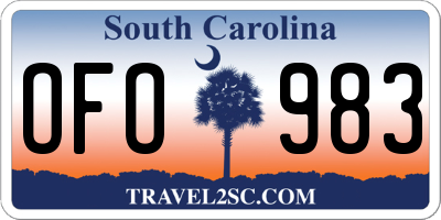SC license plate OFO983