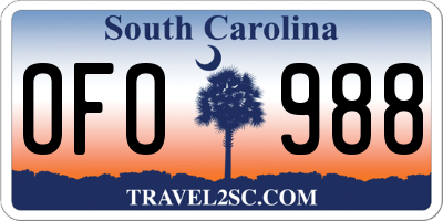 SC license plate OFO988