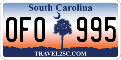 SC license plate OFO995