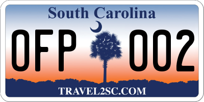 SC license plate OFP002