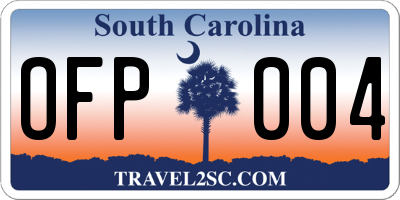 SC license plate OFP004