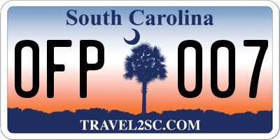 SC license plate OFP007