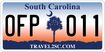 SC license plate OFP011