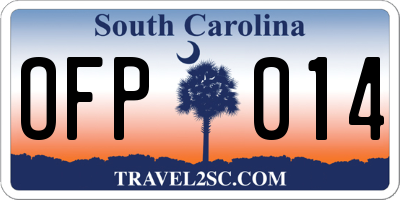 SC license plate OFP014