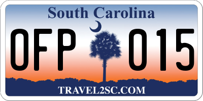 SC license plate OFP015