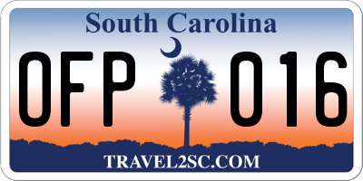 SC license plate OFP016