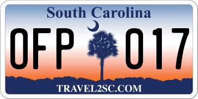 SC license plate OFP017