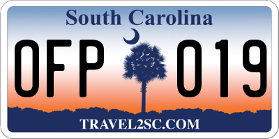 SC license plate OFP019