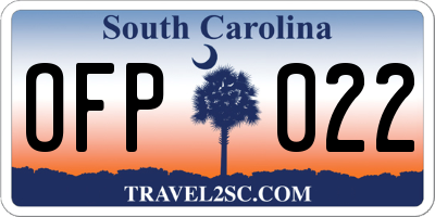 SC license plate OFP022