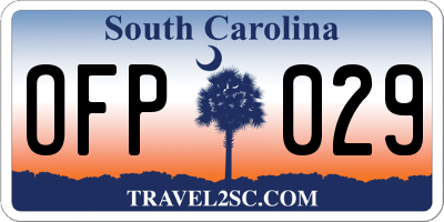 SC license plate OFP029