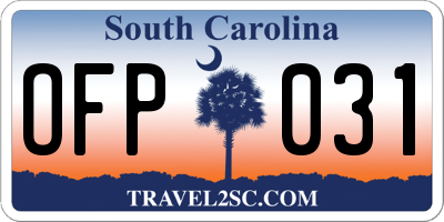 SC license plate OFP031