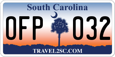 SC license plate OFP032
