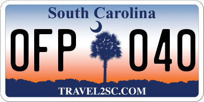 SC license plate OFP040