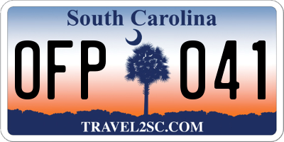 SC license plate OFP041